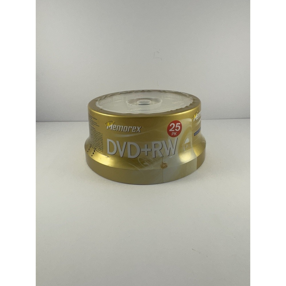 Memorex DVD+RW 25-pk 4X‎ 4.7GB 120 min Rewritable Discs Spindle Case New Sealed